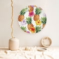 thumbnail image 5 of Daiia Hawaiian Pineappl Printed Pattern Ceramic Plate Dinner Plates Bone China Decorative Plates with Display Stand Art Ceramic Ornaments for Wall Hanging Decoration-7in, 5 of 6