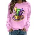 thumbnail image 2 of Xuyuer Women's Carnival Printed Long Sleeved Round Neck Mardi Gras Sweatshirt Carnival Outfits Women Carnival Sweatshirts Fat Tuesday Fashionable Pullover Tops, 2 of 6