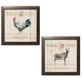 thumbnail image 1 of Gango Home Decor Country-Rustic Farm Patchwork VII & VIII by Danhui Nai (Ready to Hang); Two 12x12in Brown Framed Prints, 1 of 5