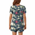 thumbnail image 5 of Two Piece Outfits for Women Dressy Floral Print Lounge Set Loose Fitting Sleepwear Short Pjs Set Women Pj Sale, 5 of 5