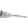 thumbnail image 3 of Sterling Silver Rhodium-Plated Amethyst & Diam. Ring (Size 7) Made In India qbr23feb-7, 3 of 5