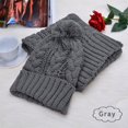 thumbnail image 4 of SYWAN Women Lady Winter Warm Knitted Pom Beanie Hat Gloves and Scarf Winter Set, 4 of 7