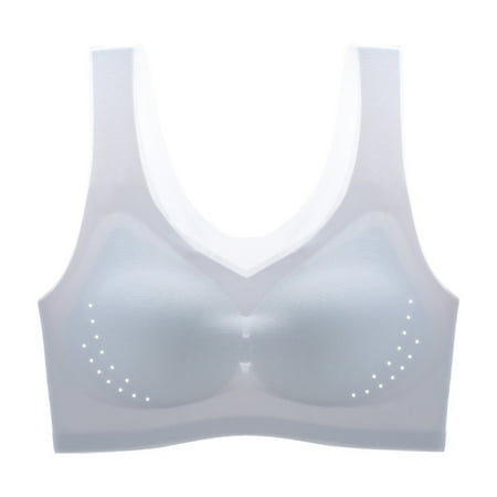 ATOYSOY Sports Bra Everyday Bra Padded Thin Lightly Yoga Activewear Comfort Bra Bralette Solid Color Underwear Teens Workout Push Up Clearance Breathable Wireless Tank Tops Gray L