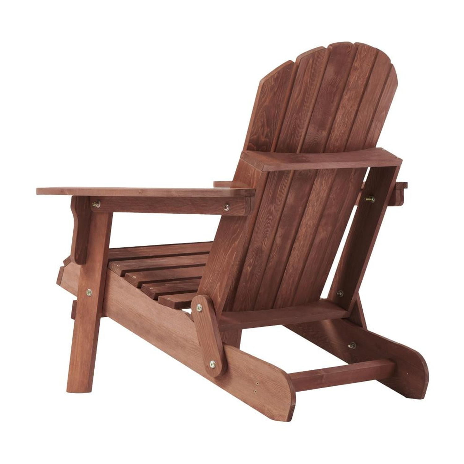 Oversize Wooden Outdoor Folding Adirondack Chair: Pre-Assembled Backrest & Seatboard, Space-Saving for Garden, Patio, Porch & More