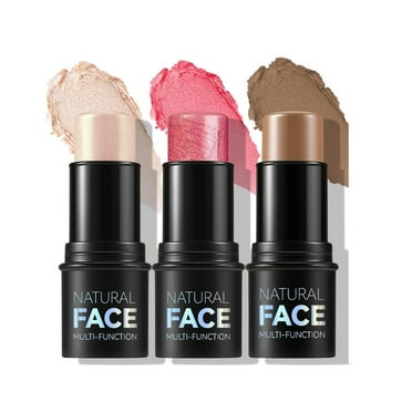 3Pcs Cream Contour Stick Makeup Kit,Create Face Contour,Highlighter Stick,Blush stick for Sculpt the Cheeks,Bronzer Contour Sticks,Waterproof Long-lasting Contour set,Non-greasy（01#03#04#）