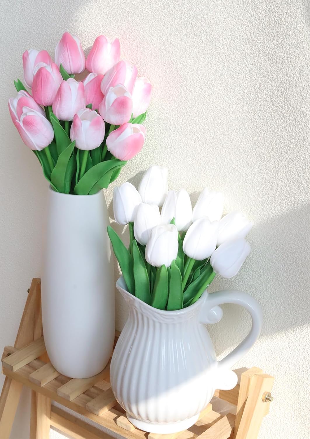 10pcs Fake Tulip Flowers Artificial Real Touch Flower in Bulk for Home Kitchen Wedding Decoration(Pink)