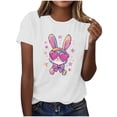 thumbnail image 2 of Sokhug Womens Happy Easter Eggs Print T-Shirt Short Sleeve Crew Neck Colorful Floral Easter Graphic Casual Tee, 2 of 6
