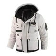 thumbnail image 6 of FINALGANG Men Jackets Autumn Winter Lightweight Windbreaker Long Sleeve Hooded Zip Up Button Coat With Pockets Man Versatile Birthday Wedding Weekend Jacket,White,Xxl, 6 of 6