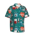 thumbnail image 2 of Haiem Medical Elements Printed Hawaiian Shirt for Men - Men’s Casual Beach Summer Shirts - Stretch Fabric with Modern Fit-Small, 2 of 9