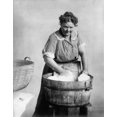 thumbnail image 1 of Woman Doing Laundry In Wooden Tub And Metal Washboard History (24 x 36), 1 of 1