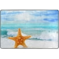 thumbnail image 4 of Dreamtimes Summer Beach Starfish Area Rug 72x48in Cloudy Sky Wave Non-Slip Floor Carpet Comfort Floor Mats Decor for Indoor Living Dining Room and Bedroom Area, 4 of 7