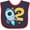 Navy and Red, variant on Inktastic Rocket Space Ship Happy Second Birthday Boys or Girls Baby Bib
