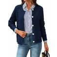 thumbnail image 2 of Women'S Knit Cardigan Sweaters Casual Long Sleeve Open Front Button Down Trendy Jackets Outerwear Navy Blue M, 2 of 9