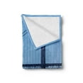thumbnail image 2 of Sailboat Soft Flannel Fleece Throw Blanket, San Francisco Bay Bridge Sailboat from Pier 7 in California USA Landmark Photo Print, Cozy Plush for Indoor and Outdoor Use, 70" x 90", Blue, by Ambesonne, 2 of 5