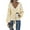 Yellow, variant on Women Tie Dye Print Long Sleeve V Neck Knotted Hem Chiffon Shirt