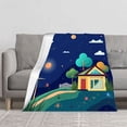 thumbnail image 2 of Durable Soft & Warm Flannel Blanket - Cozy Floral Design for Sofa Travel Bed & Chair - Perfect for Serene Nights, 2 of 7