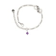 thumbnail image 2 of Delight Jewelry February - Purple Crystal Bicone Silver-tone Paw Infinity Link Chain Bracelet, 6"+2" Extender, 2 of 3