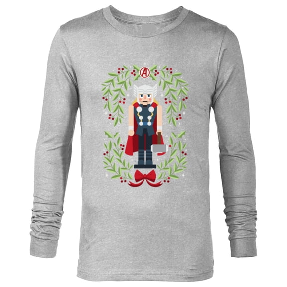 Marvel Holiday Christmas Avengers Holly Thor Nutcracker - Long Sleeve T-Shirt for Men - Customized-Athletic Heather