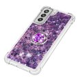thumbnail image 4 of Funda para Samsung Galaxy S21 FE 5G con Brillo Líquido Flotante, Purpurina, Parachoques y Anillo Giratorio Soporte, 4 of 5