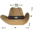 thumbnail image 4 of Straw Cowboy Hat Men Cowgirl Hats Women Sun Hat Sombreros Vagueros Classic Western Accents, 4 of 8