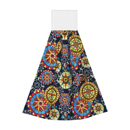 

Lukts Colorful Compasses for Coral Fleece Velcro Towel Suitable for Bathroom Kitchen Hanging Absorbent Towel Household Items