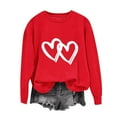 thumbnail image 3 of Cute Valentines Outfits For Women Long Sleeve Love Heart Graphic Sweatshirts Pullover Valentine's Crewneck Sweatshirt, 3 of 5