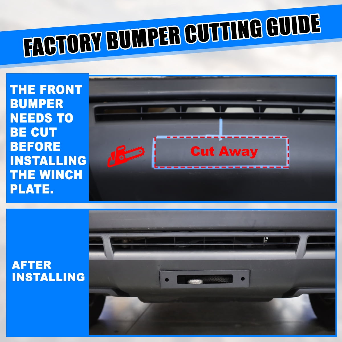 Front Bumper Winch Plate For 2007-2013 Toyota Tundra w/Licence Plate Bracket Accommodate winch weight capacity up to 12,000 pounds