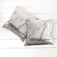 thumbnail image 6 of Ambesonne Vintage Throw Pillow Cover 2 Pack, Antique American Yacht, 24", Pale Grey Tan White, 6 of 7