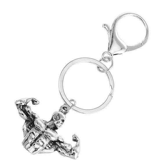 unbranded Athletic Keychain for Gym Lovers and Fitness Jewelry Motivational Fitness Keychains for Men and Women for Gym Bag Accessories and Car Keychain Silver