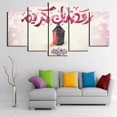 thumbnail image 4 of 5 Panel Abstract Music Notes Poster Picture Printing Canvas Painting Wall Artwork, Modern HD Creative Modular Canvas GIclee Art Home Wall For Living Room Office Decoration(40"Wx22"H Frame), 4 of 7