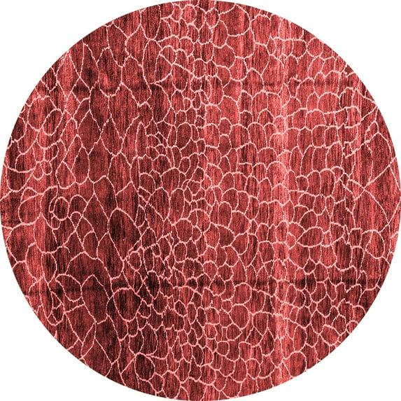 Ahgly Company Indoor Round Abstract Red Modern Area Rugs, 5' Round