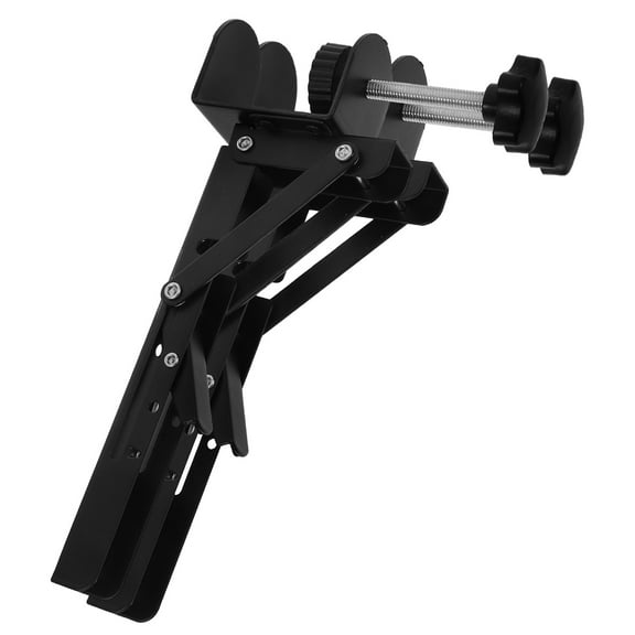 Amosfun 2Pcs Black Stainless Steel Desk Shelf Extender with Adjustable Clamp Design