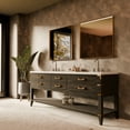 thumbnail image 2 of Norwalk 84 in W x 22 in D Black Oak Double Bath Vanity and White Quartz Top, 2 of 9