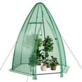 thumbnail image 3 of Spaco 5.5 x 5.5 x 6 Feet Portable Mini Greenhouse with All-Weather PE Cover, Mini Greenhouse with Zippered Door and Roll-up Window for Outdoor, Green, 3 of 11