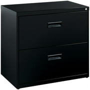 Scranton & Co 2-Drawer Modern Metal Home Office Lateral File Cabinet in Black