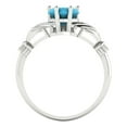 thumbnail image 4 of 1.05 ct Heart Cut Simulated Turquoise Claddagh Engagement Ring for Women in 18K White Gold, 4 of 5