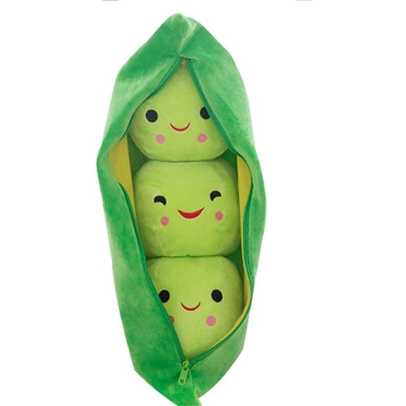 Kiddopark Giant Peas Pod Plush Toy Pea Pod Pillow Cute Pea Stuffed Toys Plant Doll(Green,25cm)