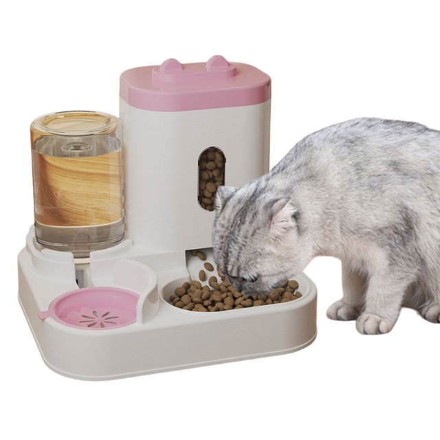 Dispensador Y Comida para Gatos 2 en 1 Plástico Cachorros Gatitos