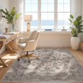 thumbnail image 3 of Design&I 5'x7' Ultra Soft Area Rug, Boho Floral Central Emblem Faded Angular Motifs Scrolling Design None Fluffy Washable Non Shedding for Bedroom Living Room Home Office, 3 of 7