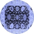 thumbnail image 1 of Ahgly Company Indoor Round Oriental Blue Industrial Area Rugs, 4' Round, 1 of 4