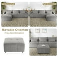 thumbnail image 4 of 113.3" Convertible Sectional Sofa Couch, Modern 3-Seat L-Shaped Sofa with Movable Ottoman and 2 USB, Chenille Fabric Small Sectional Sofa for Apartment, Living Room, Bedroom, 4 of 8