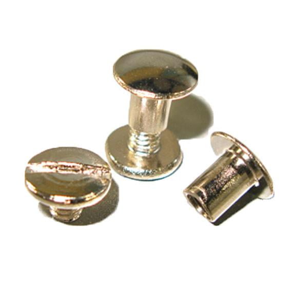 1/4" Chicago Screw Post (0.6 cm) 10 Packs Nickel Plated Steel Leathercraft Hardware Fasteners