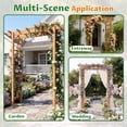 thumbnail image 5 of BaPiPro 85" Wooden Garden Arbor Trellis, Outdoor Wedding Arch for Ceremony, Pergola Arch with Climbing Plant Support for Garden Backyard, Lawn, 5 of 8