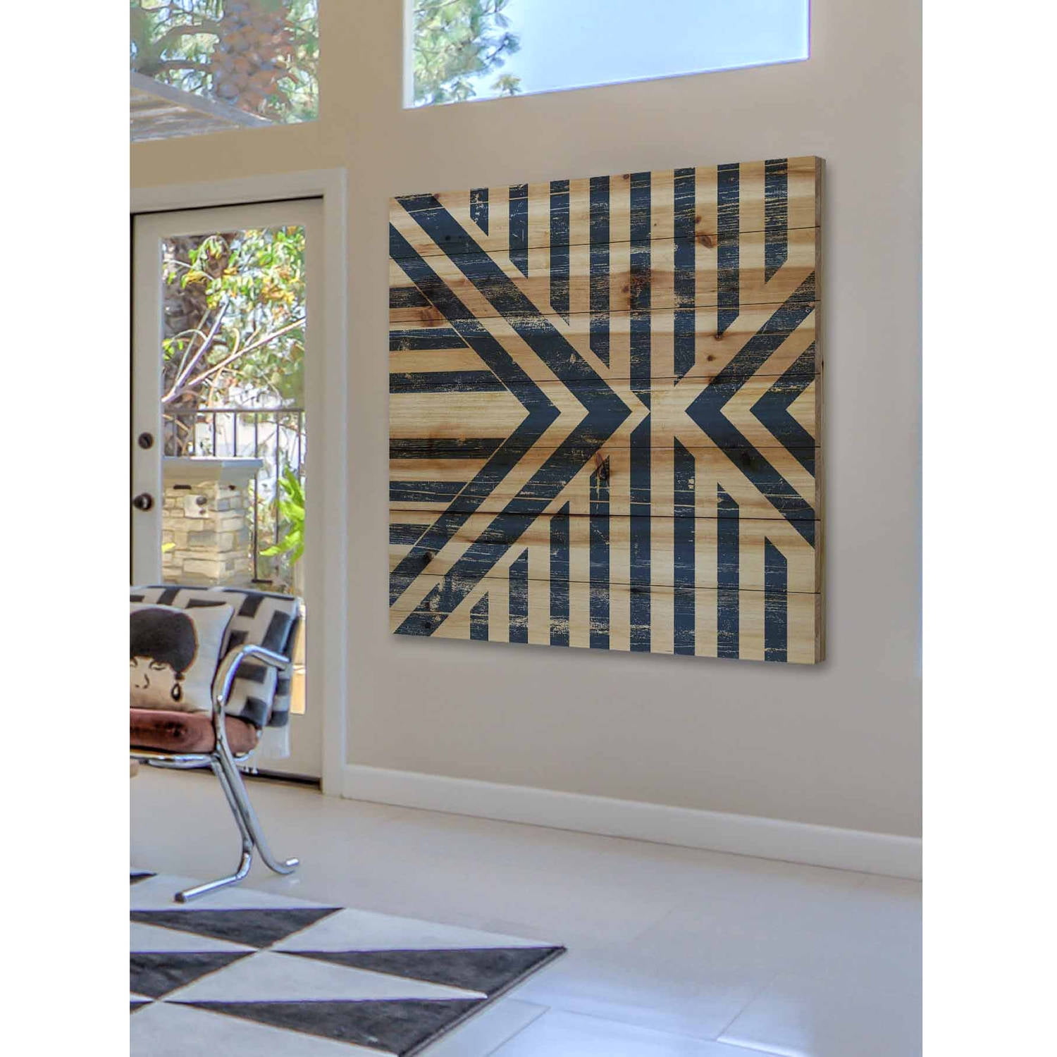 "Meeting Vees" Painting Print on Natural Pine Wood
