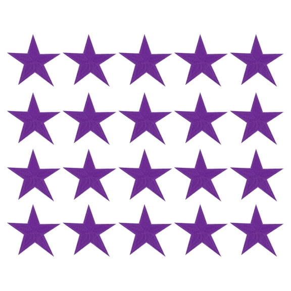 Uxcell 20Pack Iron on Star Patches, Sew on Star Embroidered Patches, DIY Applique Repair Patch for Crafts, 75mm Purple