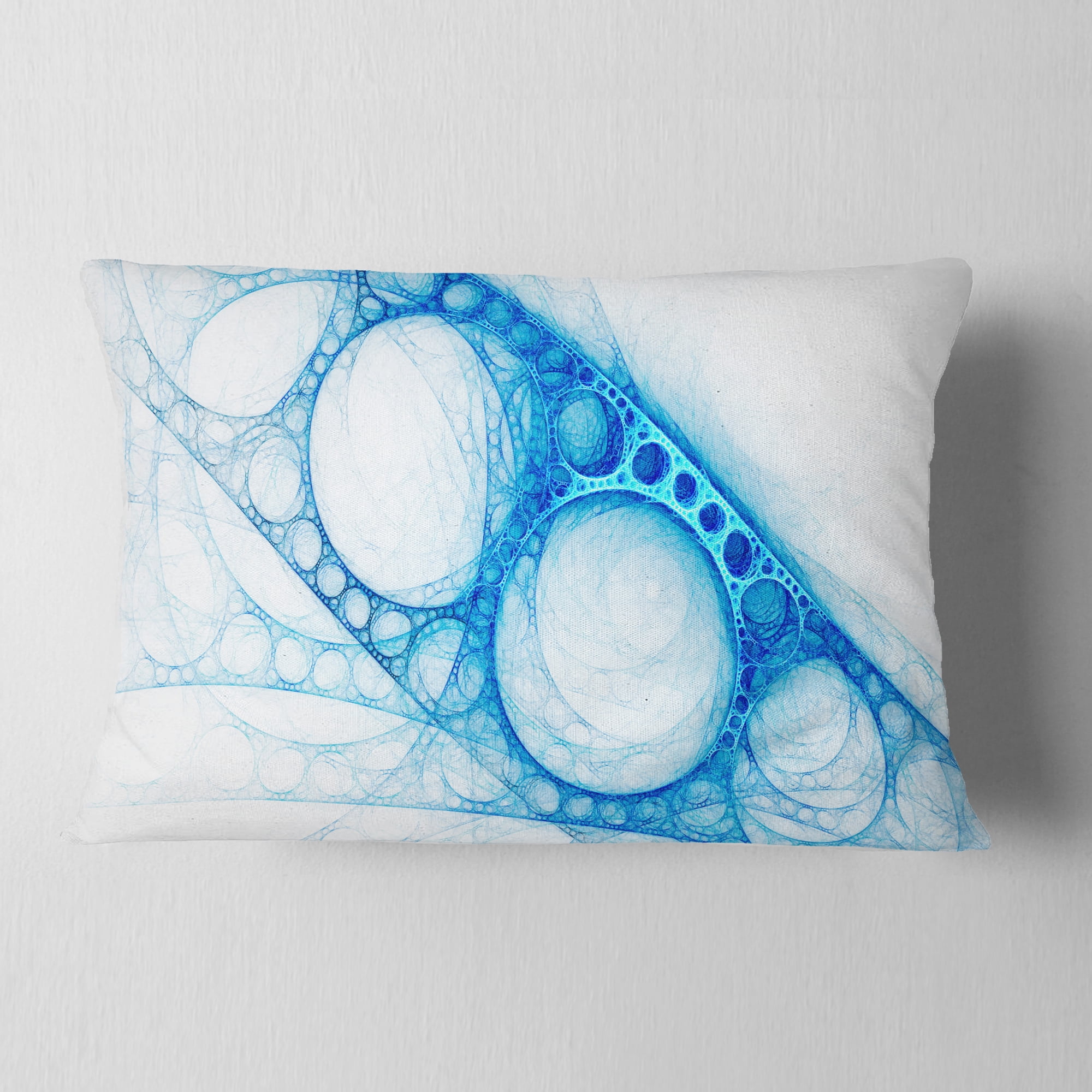 Designart Blue Metal Construction - Abstract Throw Pillow - 12x20