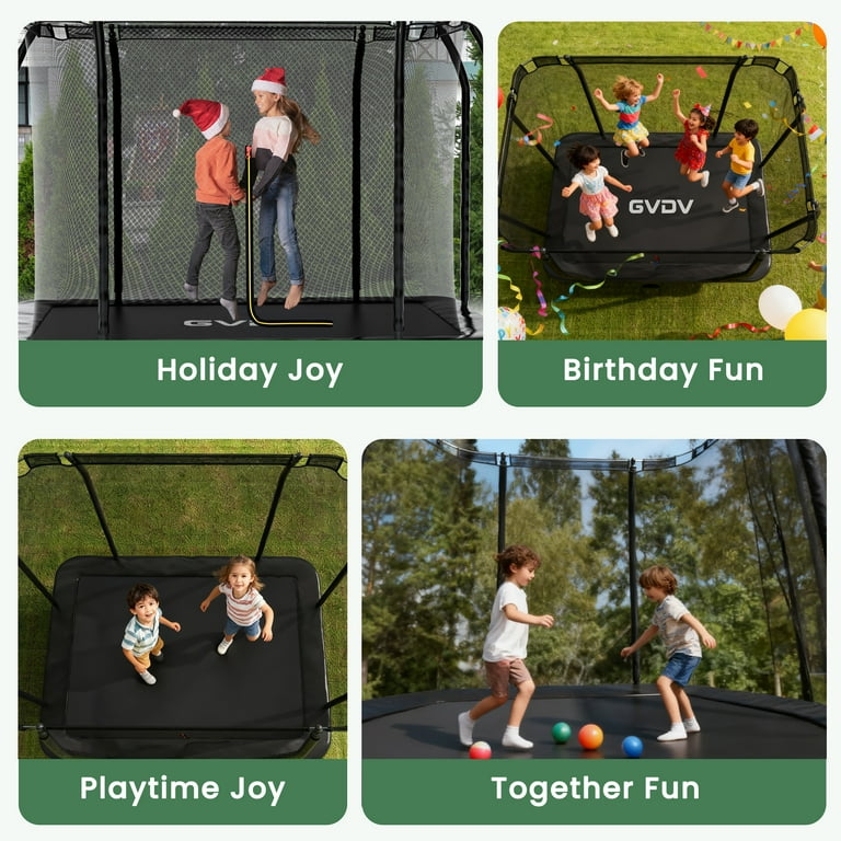 GVDV Trampoline for kids, 7 x 10 FT Rectangle Outdoor Trampoline
