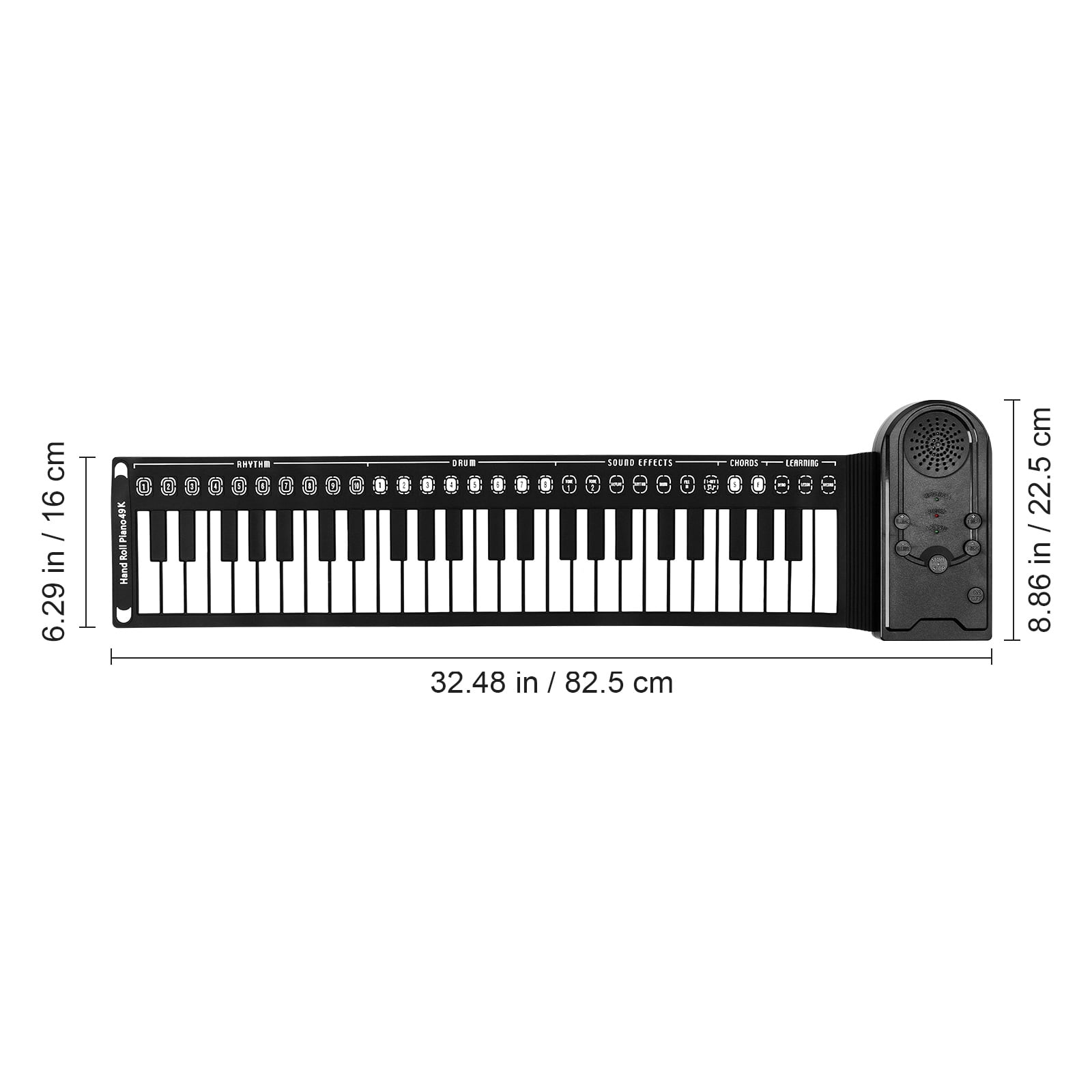 BESTOYARD Portable Digital Piano Keyboard Musical Rollable Keys Black Silicone 1Set
