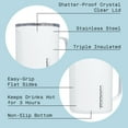 thumbnail image 3 of Corkcicle Triple Insulated Coffee Mug with Lid and Handle, Gloss White, 16 oz – Stainless Steel Travel Mug Keeps Beverages Hot for 3+ Hours – Non-Slip, Easy-Grip, Spill-Resistant Tumbler, 3 of 7