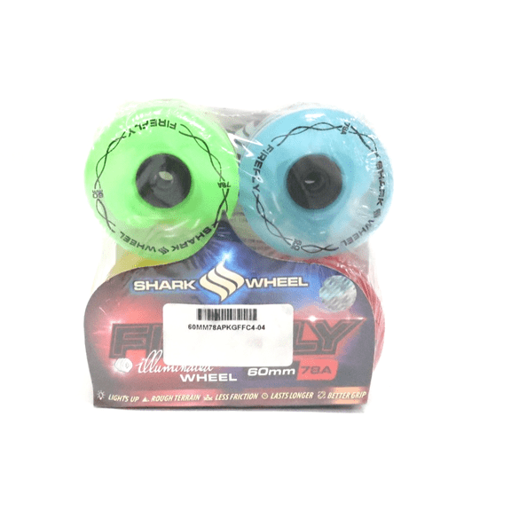 New Shark Wheel Firefly Light Up Skateboard Wheels 60mm 78A 60MM78APKGFFC4-04